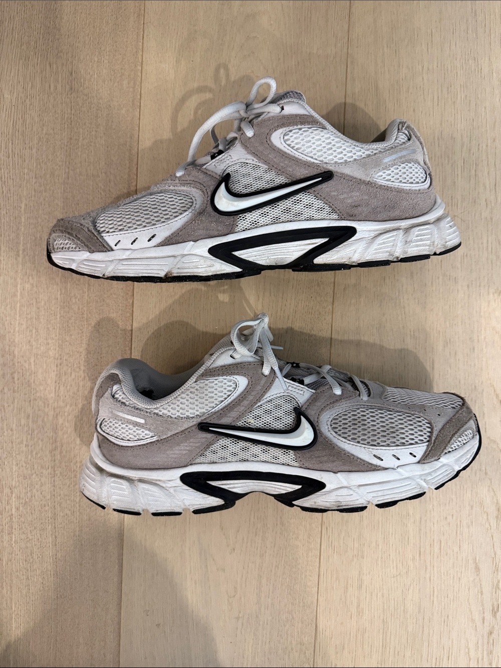 Nike White and Light Gray Men's Running Sneakers